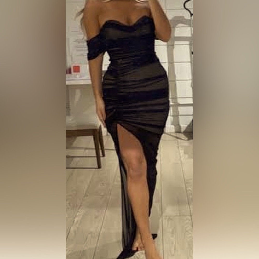 Nookie brown gown dress off shoulders